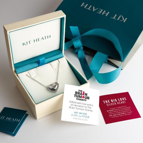 Kit Heath Big Love Silver Heart Necklace — view 9