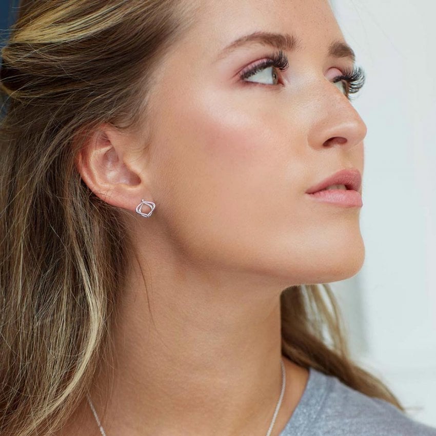 The Kit Heath Alicia Petite Stud Earrings, a silver metal earrings from Kit Heath, available at OD’s Jewellers in St Helens