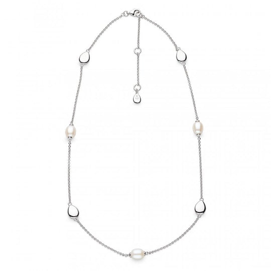Kit Heath Coast Pebble Pearl Necklace in Silver 90183FP