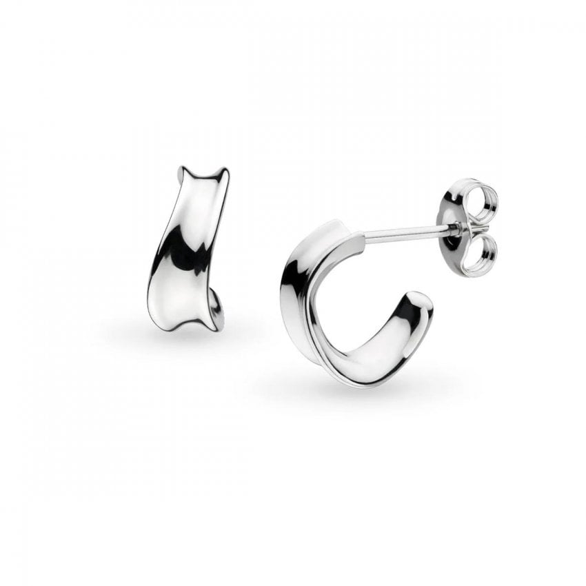 Kit Heath Serenity Semi Hoop Earrings in Silver by Kit Heath