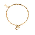 ChloBo Mini Cube Dainty Moon & Sun Bracelet in Silver Gold Plated GBCFB1097