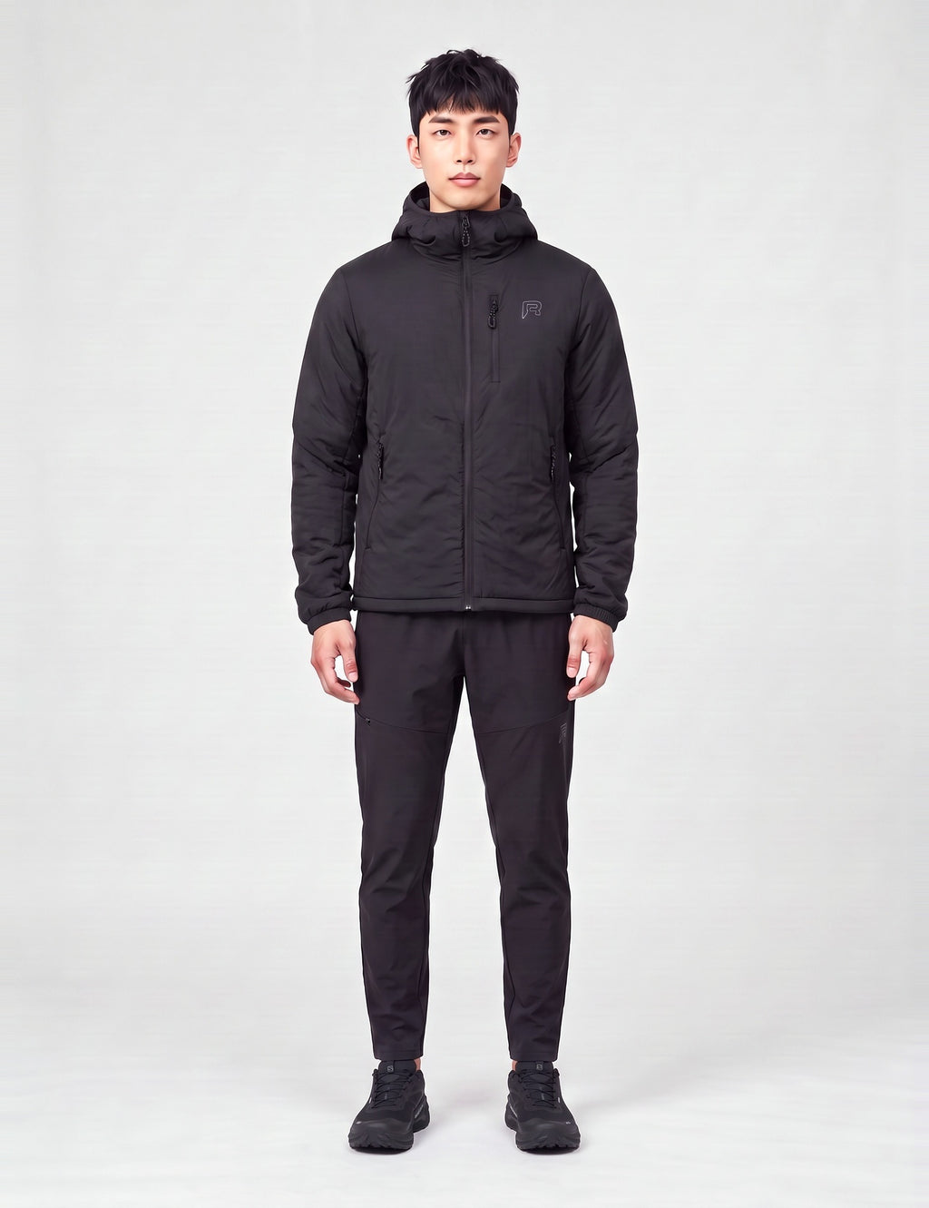 Men's Reprimo Caldex Insulated Hybrid Jacket in Black — full outfit