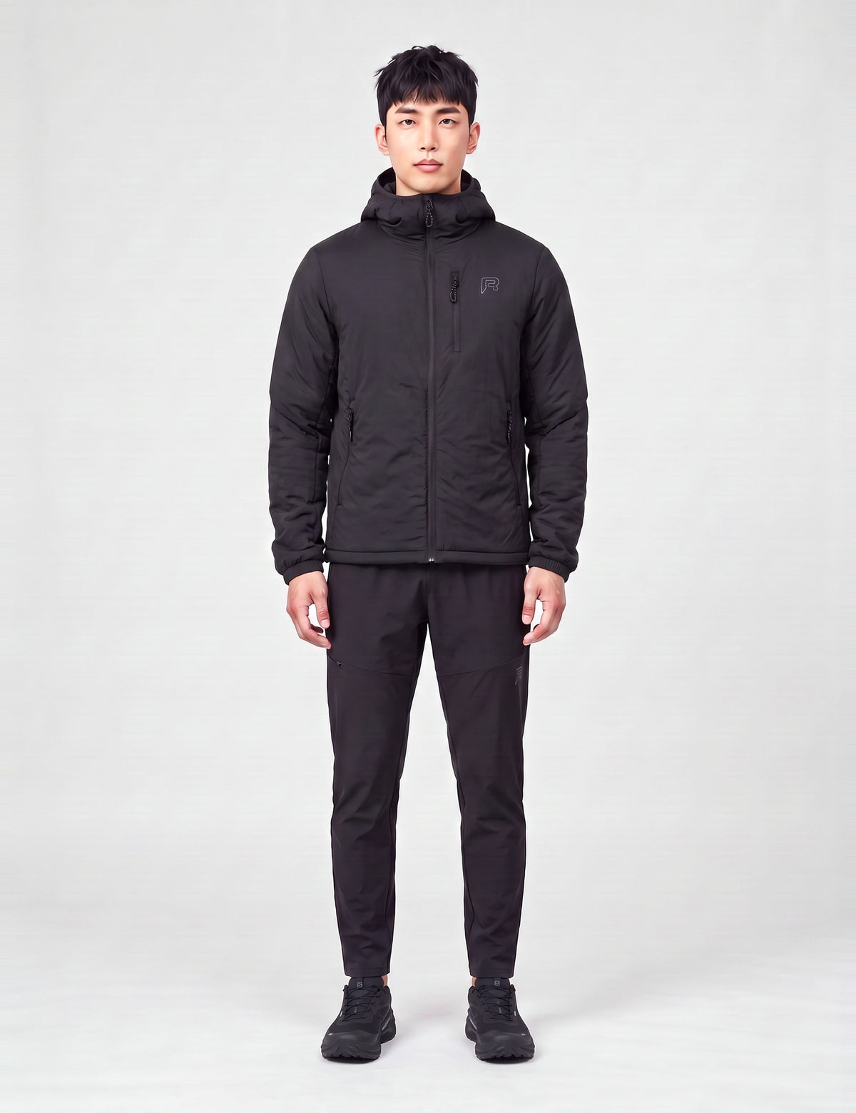 Men's Reprimo Caldex Insulated Hybrid Jacket in Black — full outfit