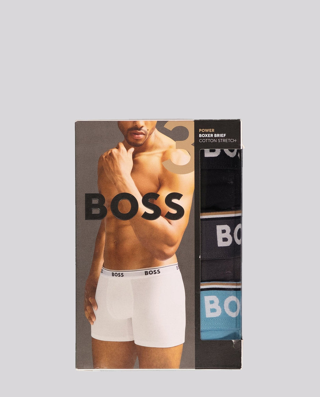 Mens BOSS Black BoxerBr 3Pack Power Black Underwear