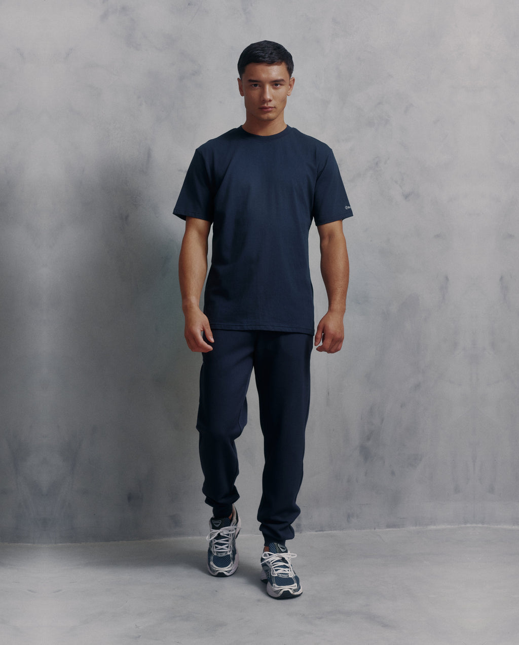 Mens Red Run Core Navy Tracksuit Bottoms
