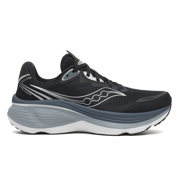 Mens Saucony Hurricane 26 Black/Silver Trainers