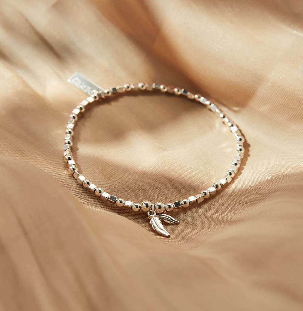 ChloBo Mini Cube Double Feather Bracelet SBCFB584