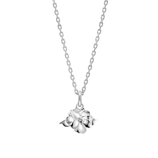 Laura Ashley Albertine Rose Necklace Silver Plated