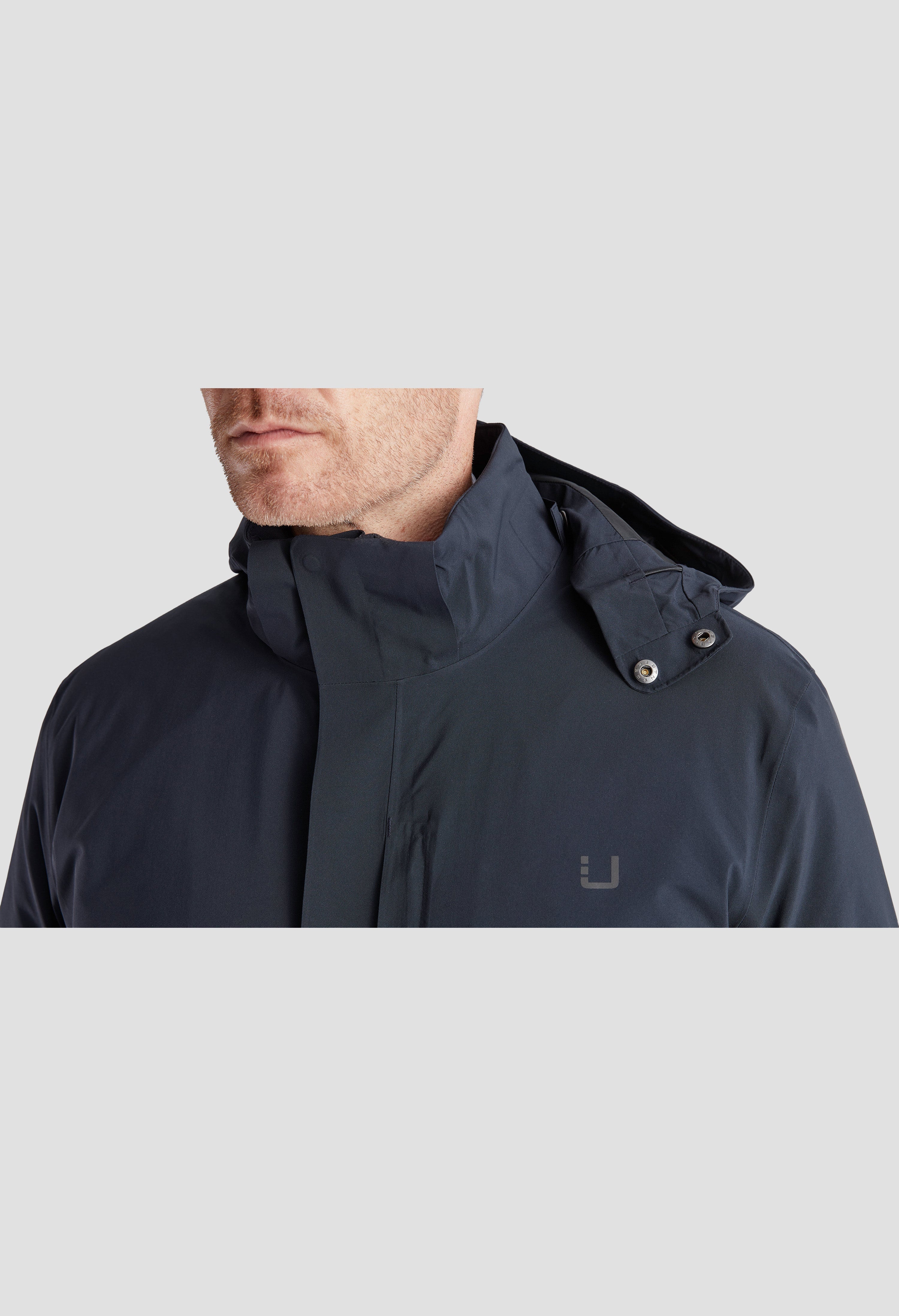 Men's UBR Black Storm Coat in Navy - image 8