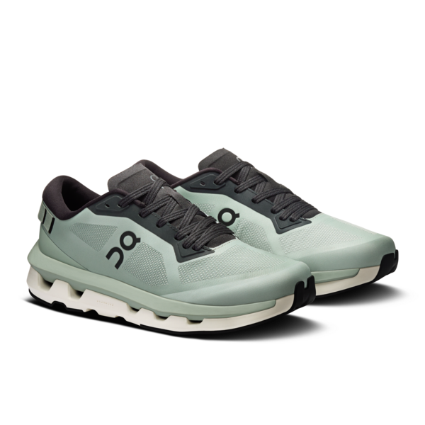 mint green and grey on running cloudzone trainer on a white background