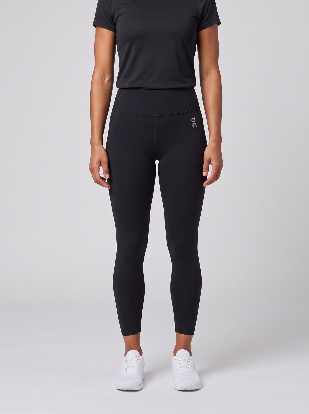 Women's On Running Studio Tights 7/8 Black worn by model