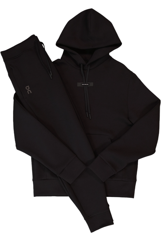 Men's On Running Black Focus Tech Hoodie & Pant Tracksuit Set