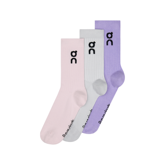Unisex On Running Logo Sock High 3 Pack in Orchid I Bloom