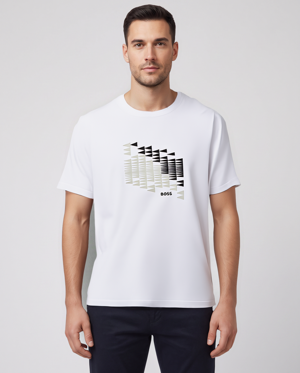 BOSS Green TS Network Flag White T Shirt