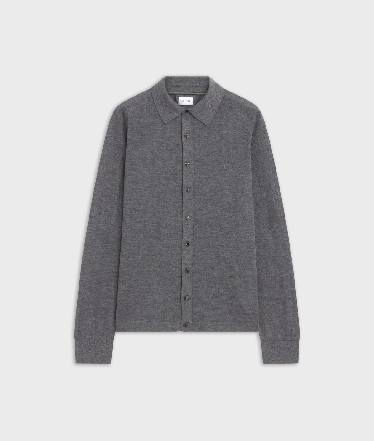 Men's Pal Zileri Button Through Knitted Shirt Grey
