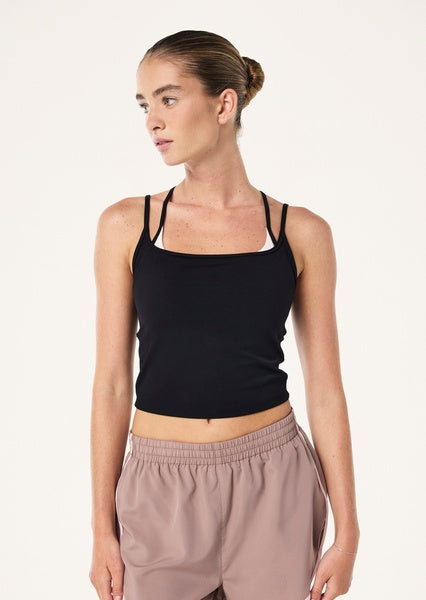 Women's P.E Nation Distortion Tank in Black Chalk Pink — view 7