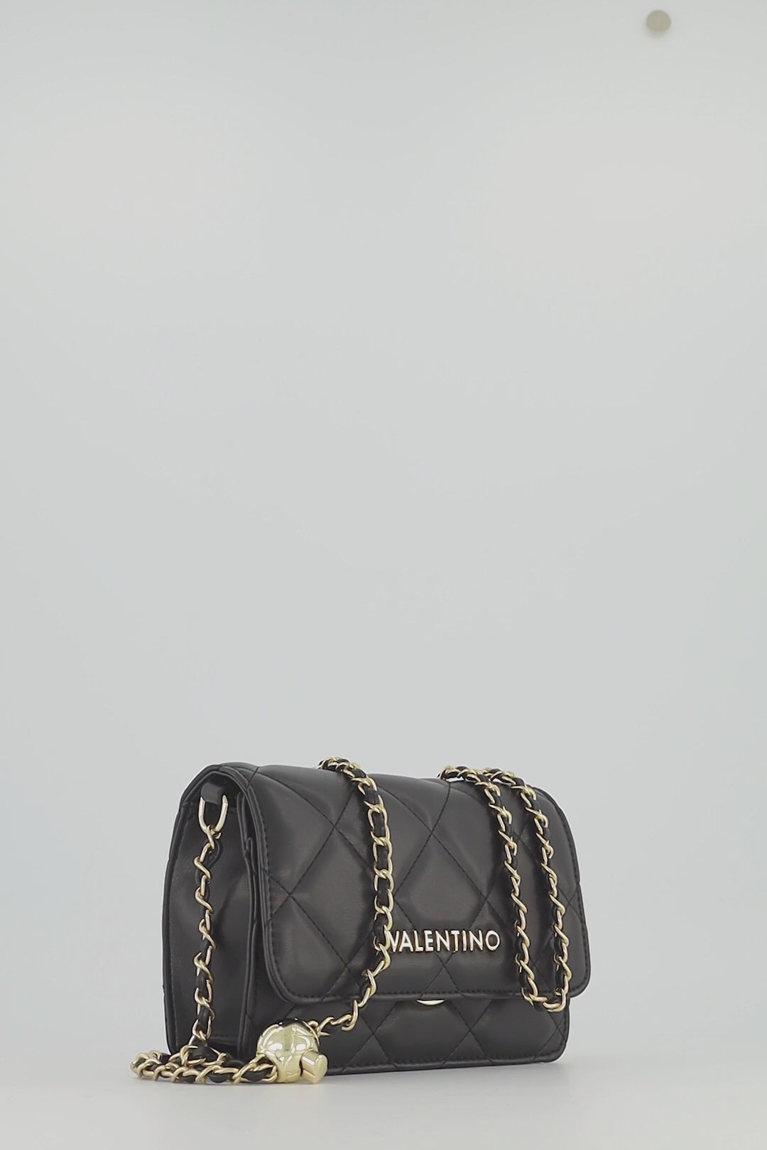 Womens Valentino Bags Ocarina Chain Crossbody Bag in Black
