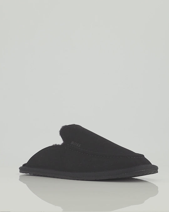 Mens BOSS Black Home_Mule_msfr Black Slippers