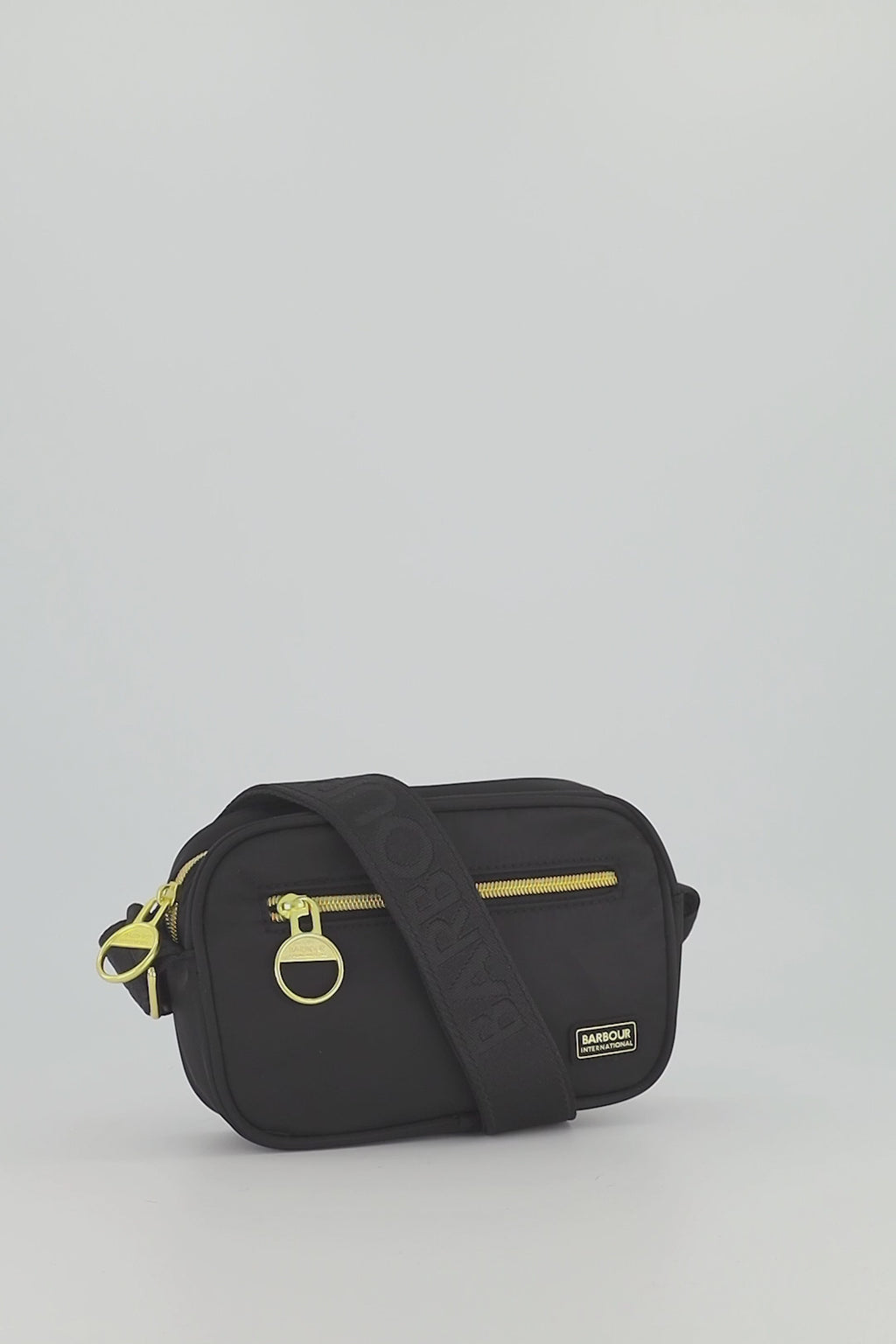Women's Barbour International Qualify Micro Crossbody Bag in Black