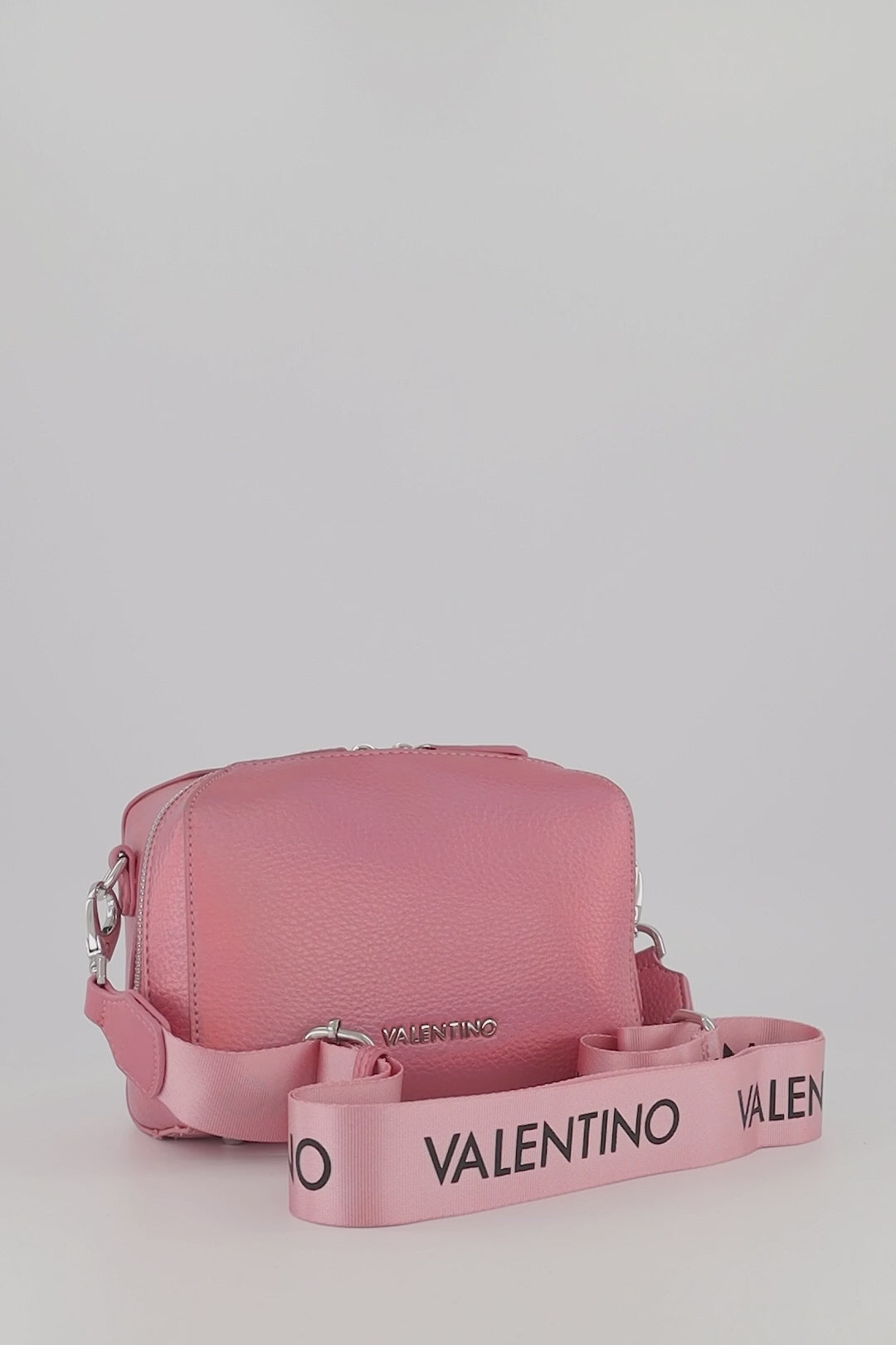 Women s Valentino Bags Metallic Pink Pattie Crossbody Bag ODs Designer Clothing