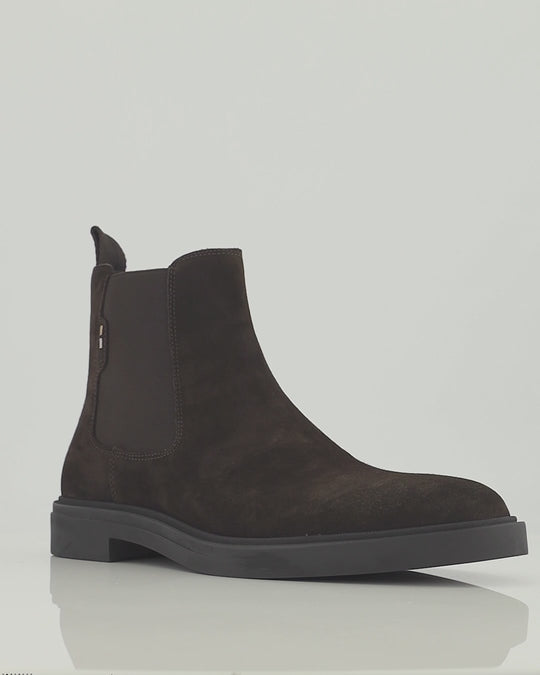 Mens BOSS Black Calev_Cheb_sdfb Dark Brown Chelsea Boot