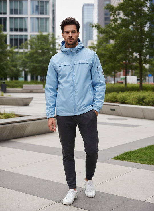 Men's Sandbanks Meridian Nylon Dusty Blue Windbreaker