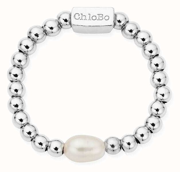 The ChloBo Mini Pearl Ring, a silver metal uncategorized ring from ChloBo, available at OD’s Jewellers in St Helens.