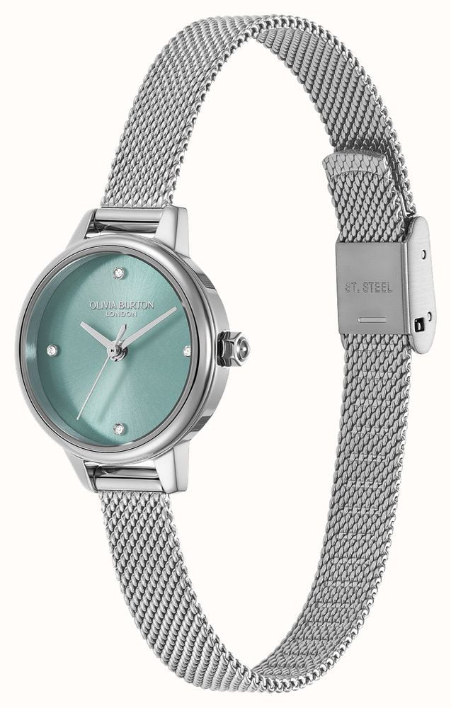 Olivia Burton Ladies Mini Classic Turquoise Dial Mesh Bracelet Watch Stainless Steel by Olivia Burton