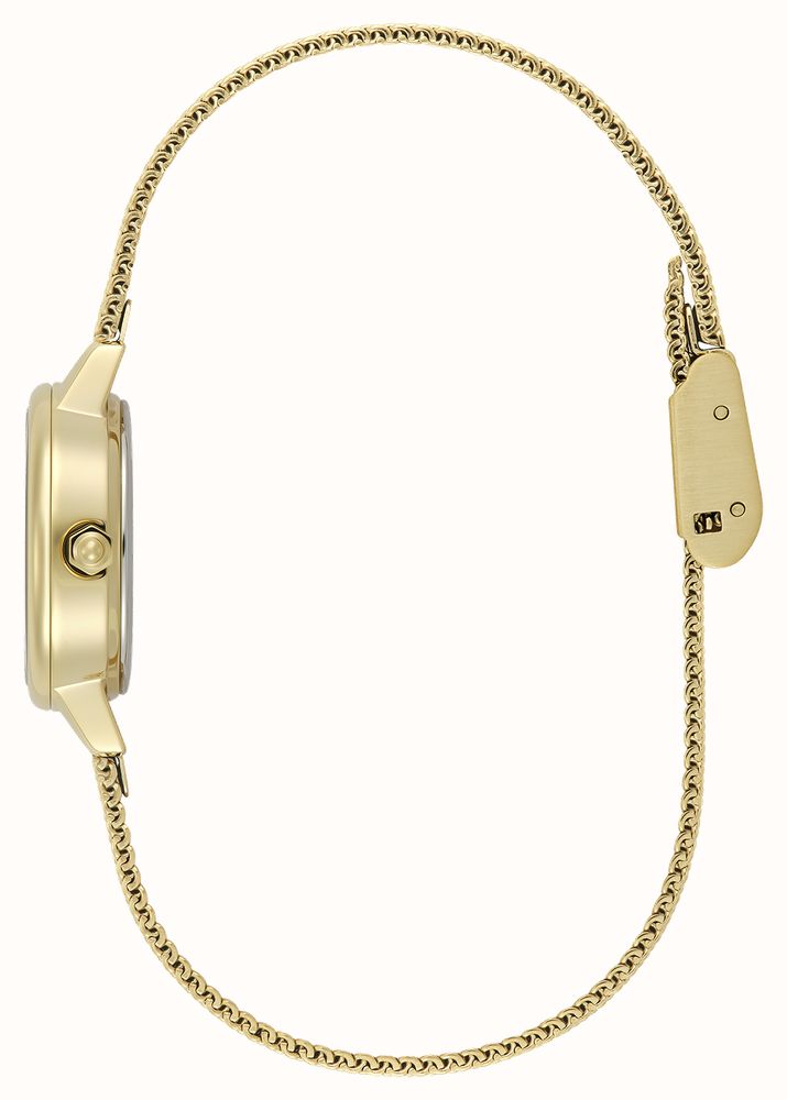 Olivia Burton Ladies Mini Classic Forset Green Dial Mesh Bracelet Watch Stainless Steel Gold Plated by Olivia Burton