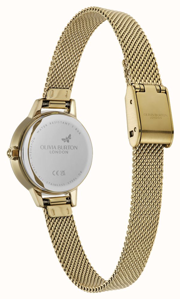 Olivia Burton Ladies Mini Classic Forset Green Dial Mesh Bracelet Watch Stainless Steel Gold Plated by Olivia Burton