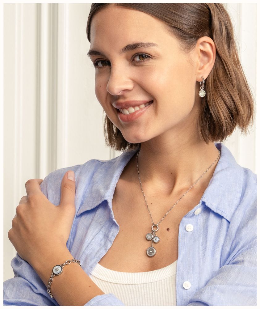 Olivia Burton Bee and North Star Charm Necklace Stainless Steel by Olivia Burton
