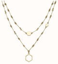 The Olivia Burton Honeycomb Double Layered Necklace, gold plated stainless steel necklace from Olivia Burton, at OD’s Jewellers in St Helens