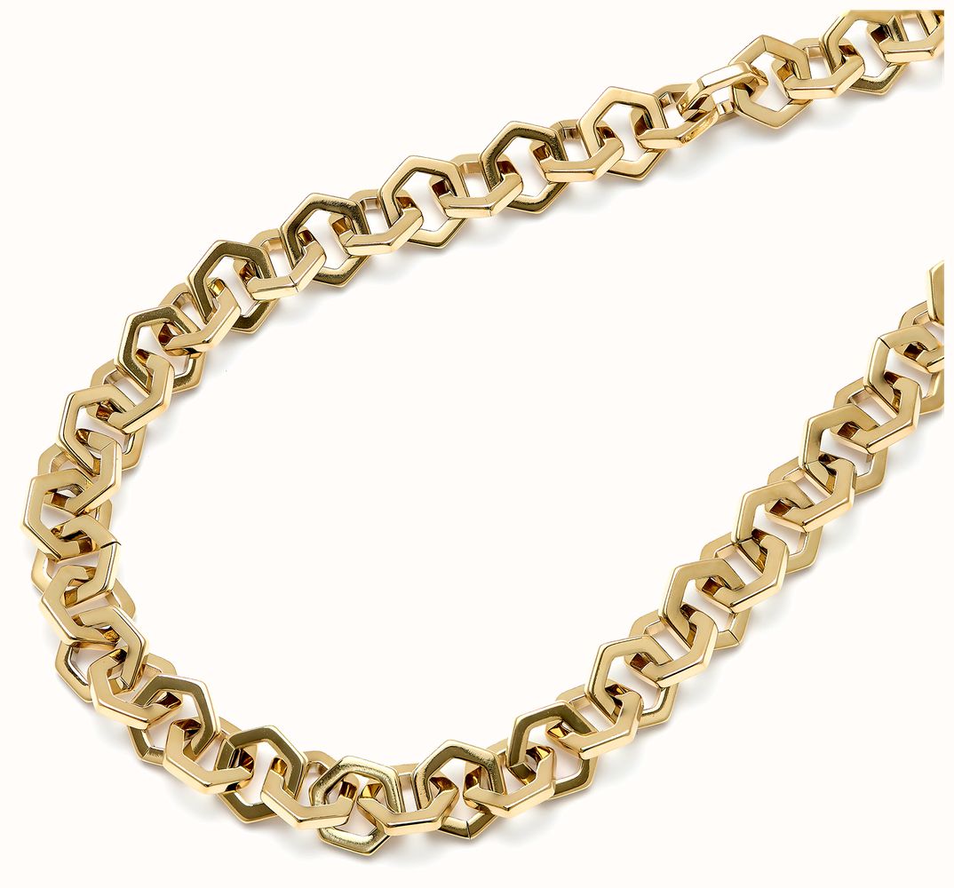 Olivia Burton Honeycomb Link Necklace Stainless Steel Gold Plated by Olivia Burton