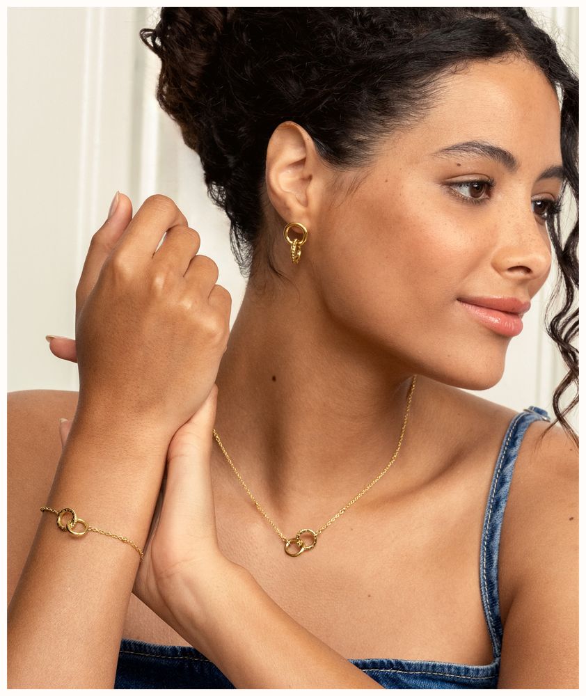 Olivia Burton Amity Interlock Circles Necklace Stainless Steel Gold Plated by Olivia Burton