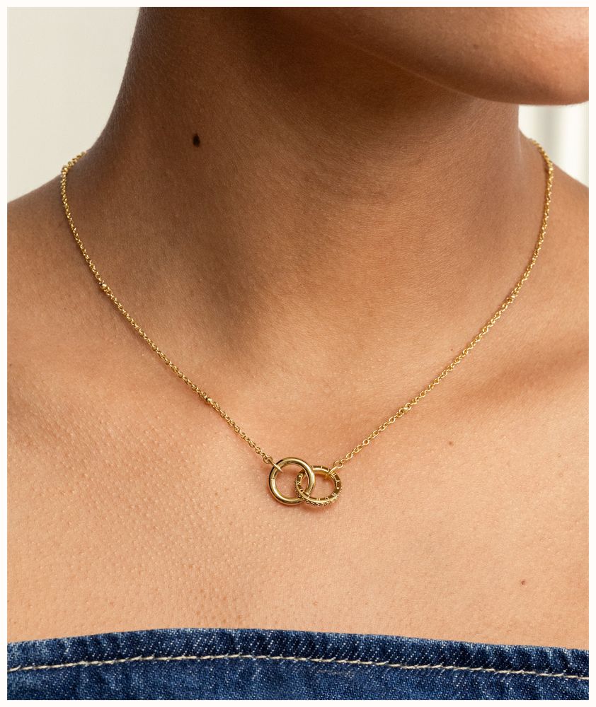 Olivia Burton Amity Interlock Circles Necklace Stainless Steel Gold Plated by Olivia Burton