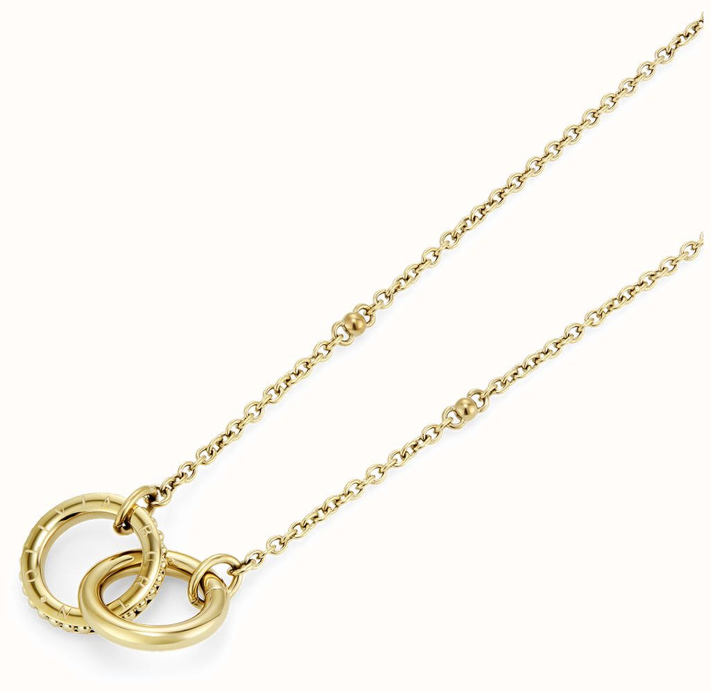 Olivia Burton Amity Interlock Circles Necklace Stainless Steel Gold Plated by Olivia Burton