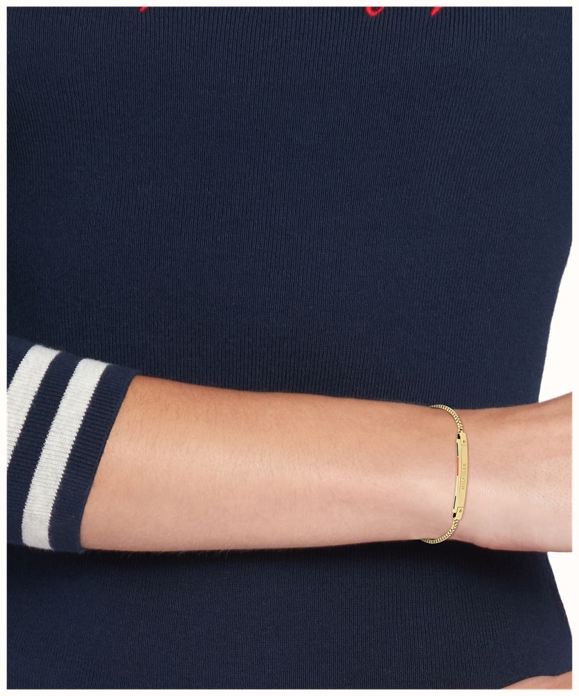 Tommy Hilfiger Ladies Linear ID Bracelet Stainless Steel Gold Plated by Tommy Hilfiger