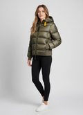 Women's Parajumpers Mariah Jacket in Olive Grey on model