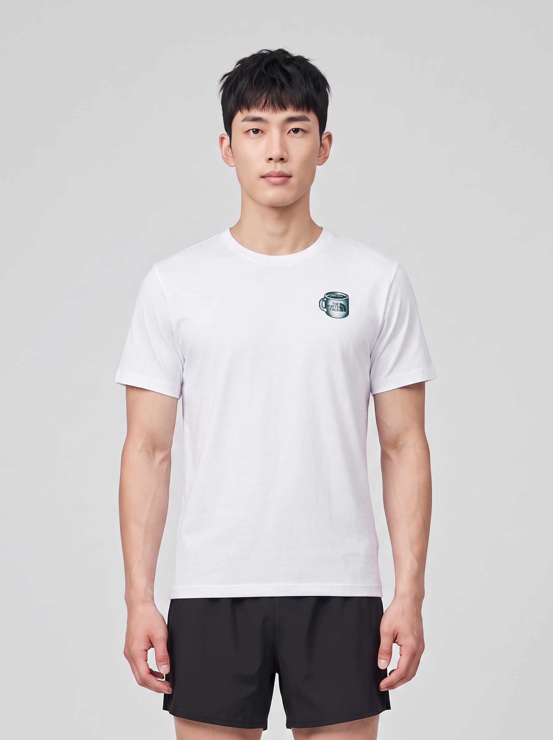 The North Face Basecamp Barista Relaxed T-Shirt White — on model