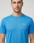 Men's Berghaus Blue Grey Terrain Trek Tech T Shirt — on model
