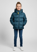 Girls Parajumpers Tilly Jacket in Interstellar Blue on model