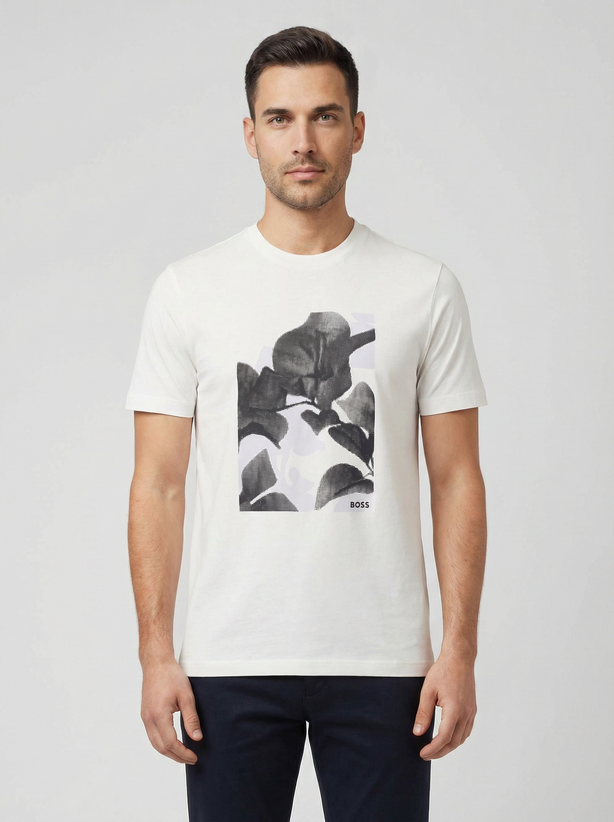 BOSS Black C-Thompson 239 White T Shirt - Model Shot