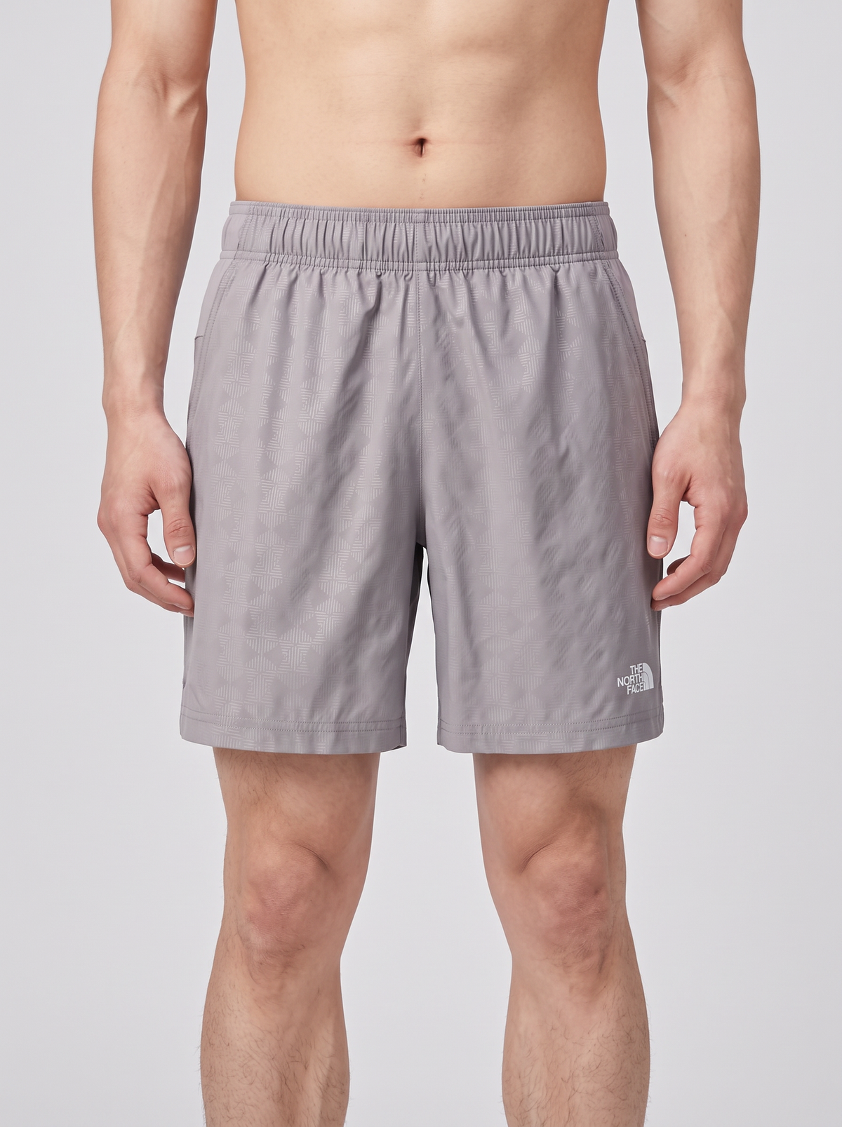 Mens The North Face 24/7 PT EB 7IN Meld Grey Short — on model