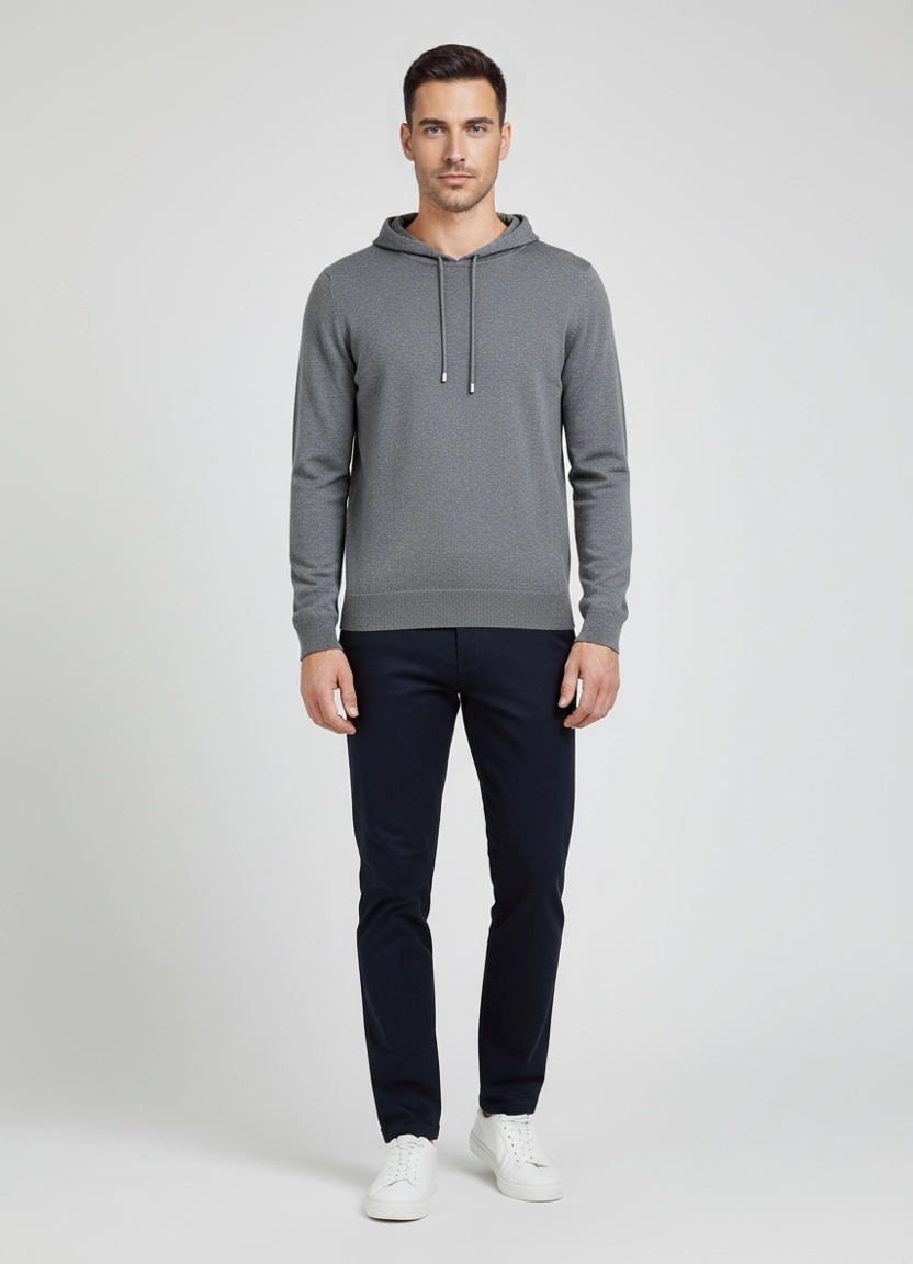 Men's Gran Sasso Grey Knitted Hoody