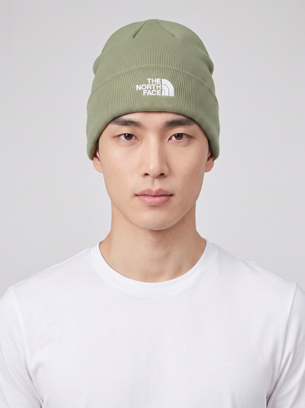 Mens The North Face Norm Bark Mist Green Hat — on model