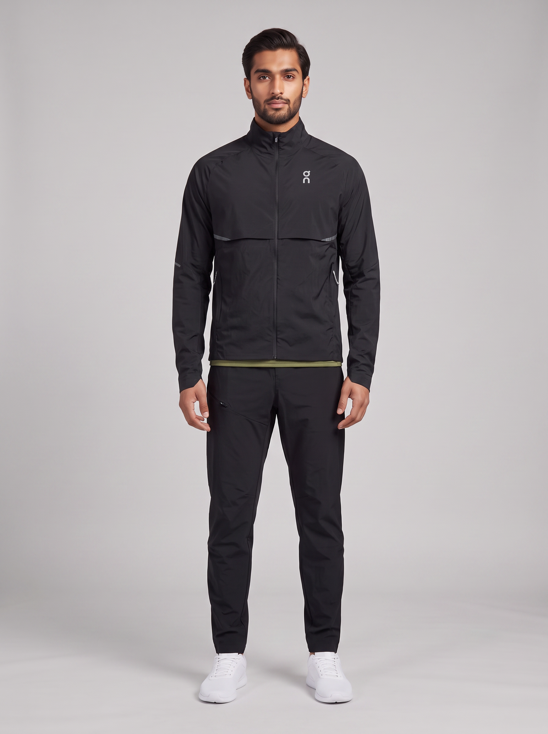 Men's On Running Black Core Jacket And Pant Tracksuit Set