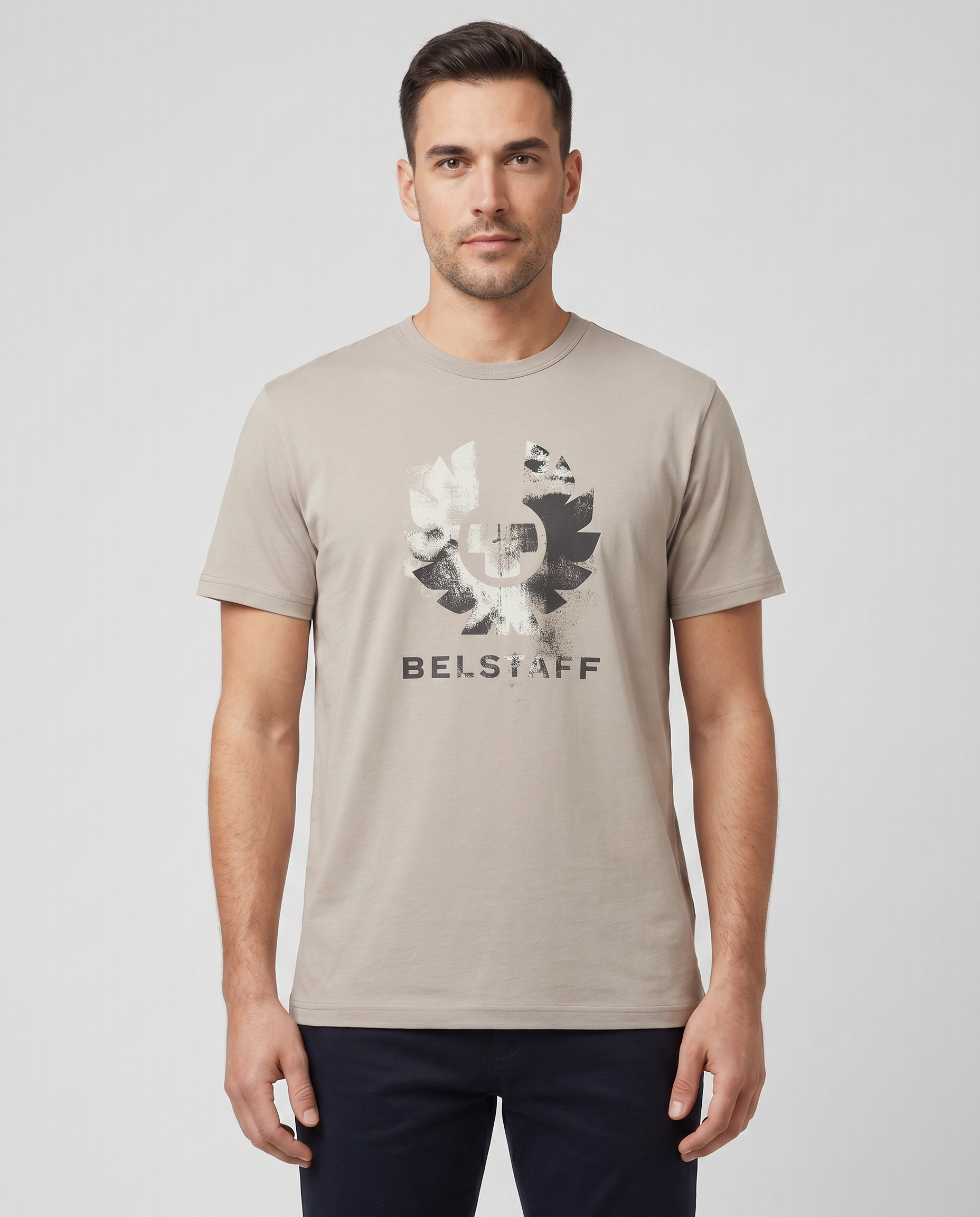 Mens Belstaff Concrete Blur T Shirt — on model