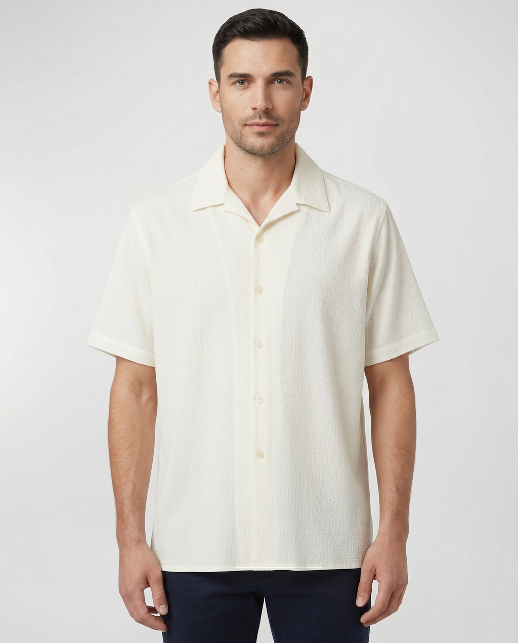 Mens Paul Smith Off White Casual Shirt — on model
