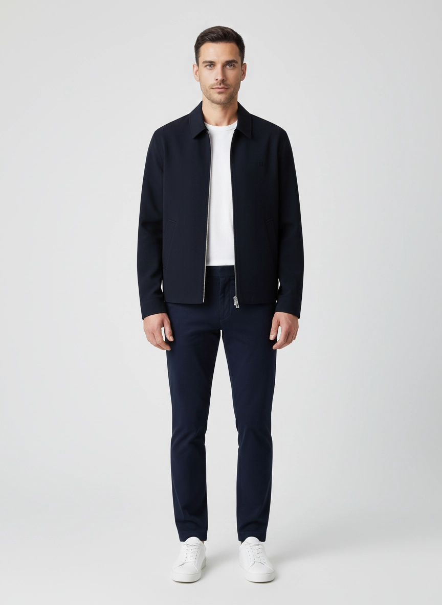 Mens Les Deux Navy Como Coach Jacket on model
