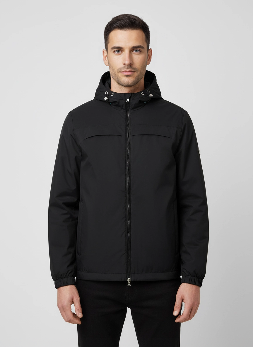 Men's Sandbanks Meridian Nylon Black Windbreaker